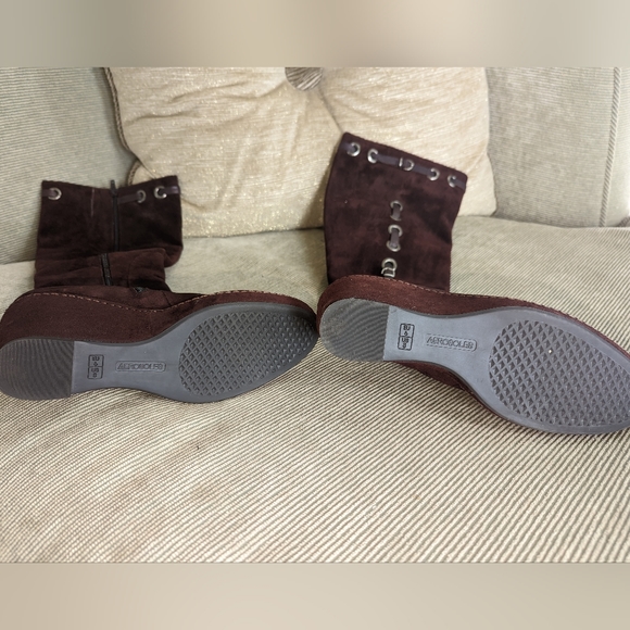 Brown Aerosole wedge boots size 8 - Picture 2 of 4